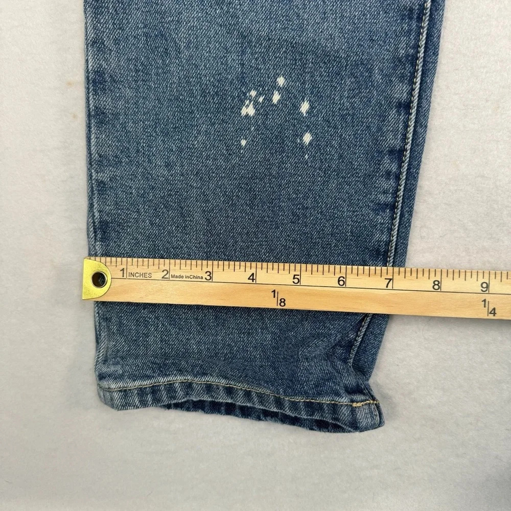 Cabi 100% Bf Straight Leg Jeans Womens Sz 2 Medium Blue Mid Rise Paint Splatter - Picture 12 of 13